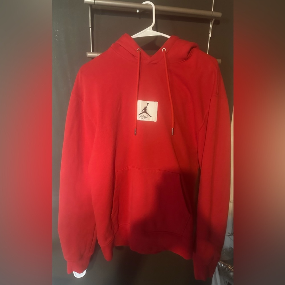 Jordan Red Hoodie with Logo Patch with pants